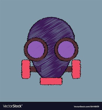 Flat shading style icon gas mask vector image