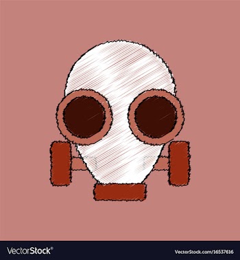 Flat shading style icon gas mask vector image