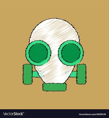 Flat shading style icon gas mask vector image