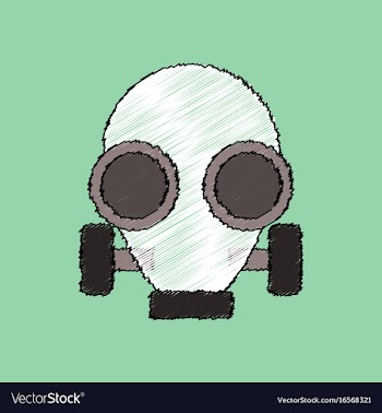 Flat shading style icon gas mask vector image