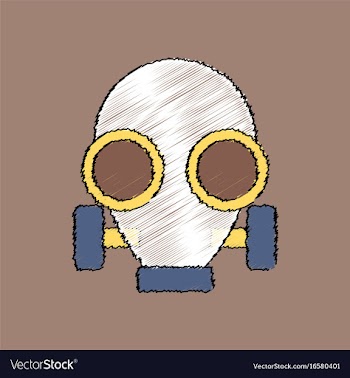 Flat shading style icon gas mask vector image