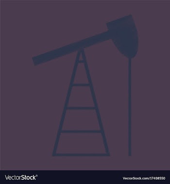 Flat shading style icon gas production vector image