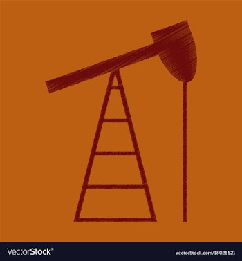 Flat shading style icon gas production vector image