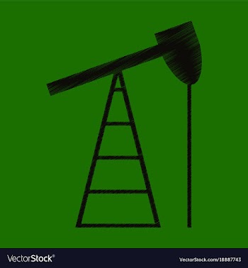 Flat shading style icon gas production vector image