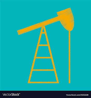 Flat shading style icon gas production vector image