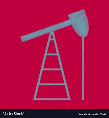 Flat shading style icon gas production vector image