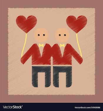 Flat shading style icon gay family vector image