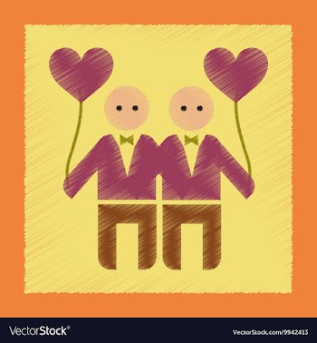 Flat shading style icon gay family vector image