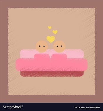 Flat shading style icon gay in bed vector image