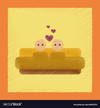 Flat shading style icon gay in bed vector image