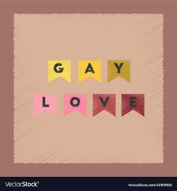 Flat shading style icon gay love garland vector image