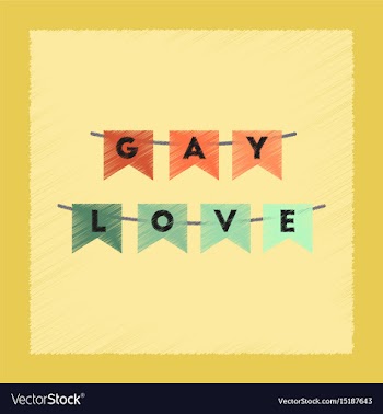 Flat shading style icon gay love garland vector image