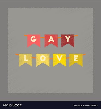 Flat shading style icon gay love garland vector image