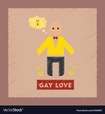 Flat shading style icon gay lovers vector image