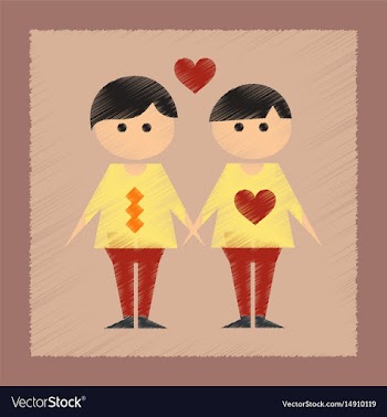 Flat shading style icon gay lovers vector image