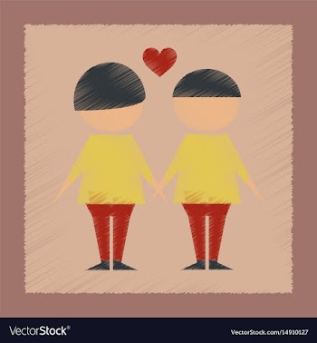 Flat shading style icon gay lovers vector image