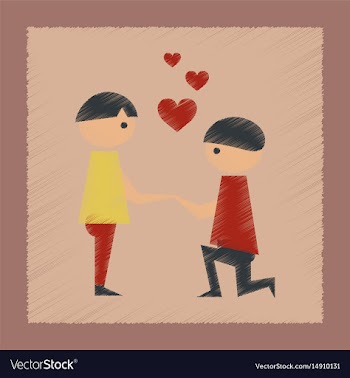 Flat shading style icon gay lovers vector image