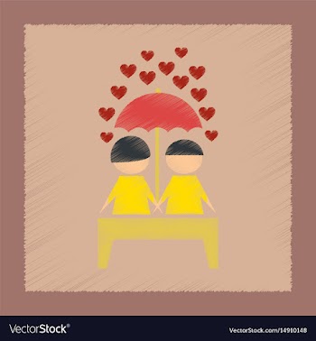 Flat shading style icon gay lovers vector image