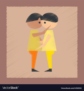 Flat shading style icon gay lovers vector image