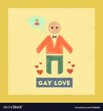Flat shading style icon gay lovers vector image