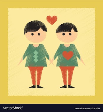 Flat shading style icon gay lovers vector image