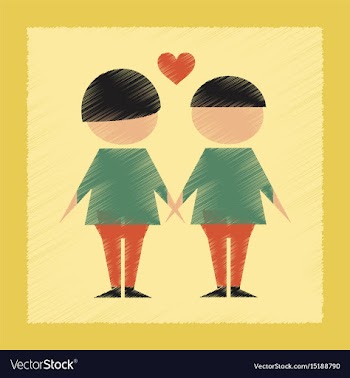 Flat shading style icon gay lovers vector image