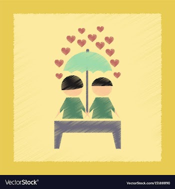 Flat shading style icon gay lovers vector image