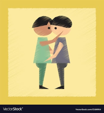 Flat shading style icon gay lovers vector image