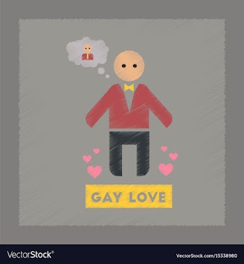 Flat shading style icon gay lovers vector image