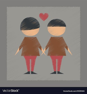 Flat shading style icon gay lovers vector image