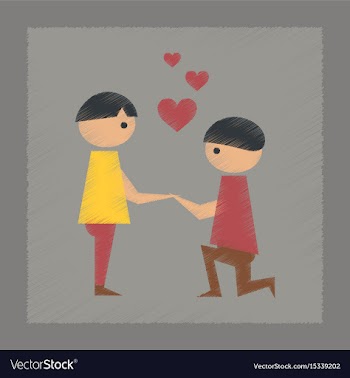 Flat shading style icon gay lovers vector image