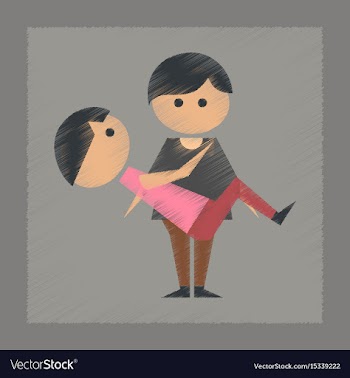Flat shading style icon gay lovers vector image