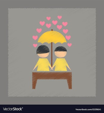 Flat shading style icon gay lovers vector image