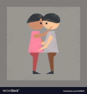 Flat shading style icon gay lovers vector image