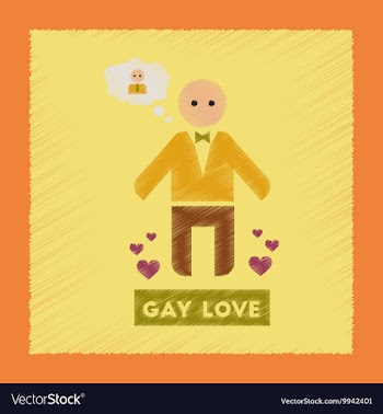 Flat shading style icon gay lovers vector image
