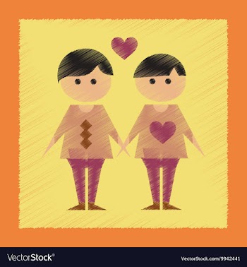 Flat shading style icon gay lovers vector image