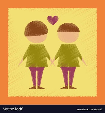 Flat shading style icon gay lovers vector image