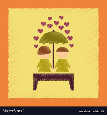 Flat shading style icon gay lovers vector image