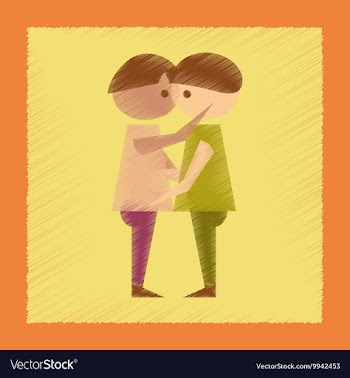 Flat shading style icon gay lovers vector image