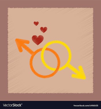 Flat shading style icon gay male symbol vector image