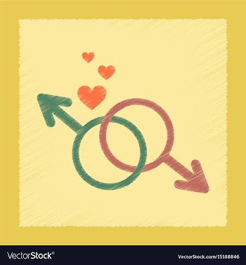 Flat shading style icon gay male symbol vector image