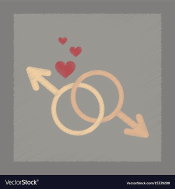 Flat shading style icon gay male symbol vector image