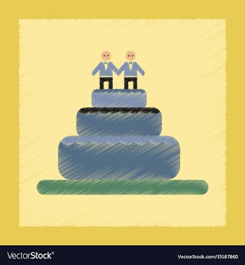 Flat shading style icon gay wedding cake vector image