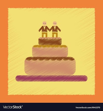 Flat shading style icon gay wedding cake vector image