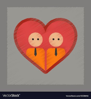 Flat shading style icon gays in the heart vector image