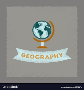 Flat shading style icon geography lesson vector image