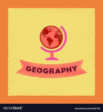 Flat shading style icon geography lesson vector image