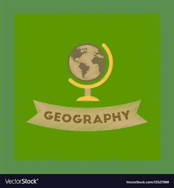 Flat shading style icon geography lesson vector image