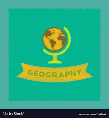 Flat shading style icon geography lesson vector image