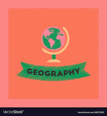 Flat shading style icon geography lesson vector image